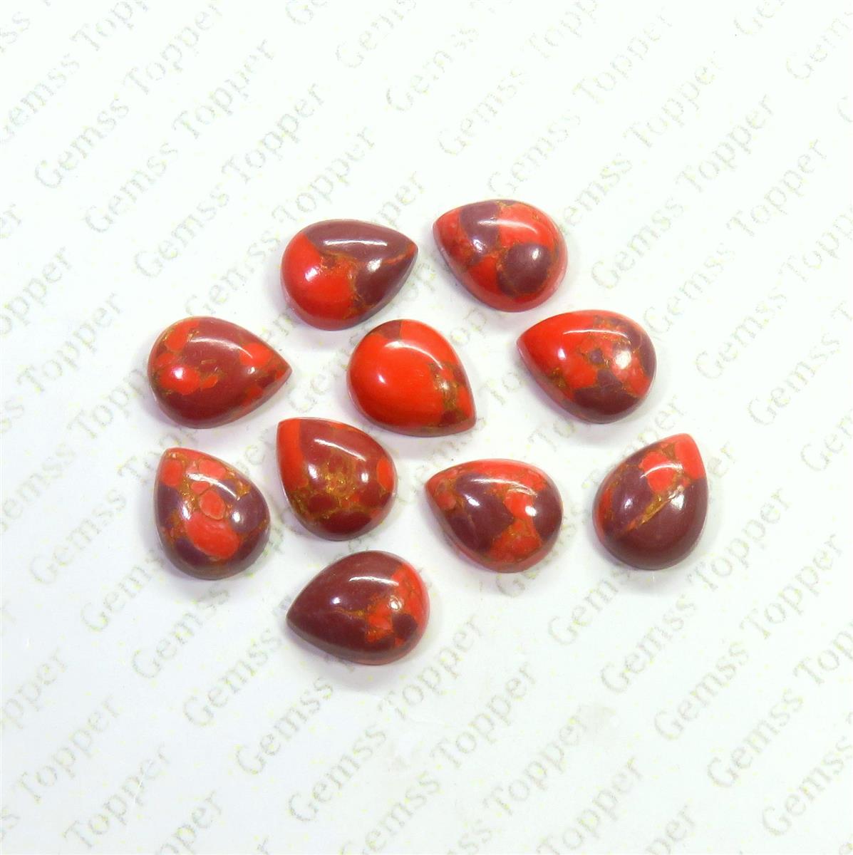 Strawberry Mohave Turquoise 5x8 mm Pear Cabochon